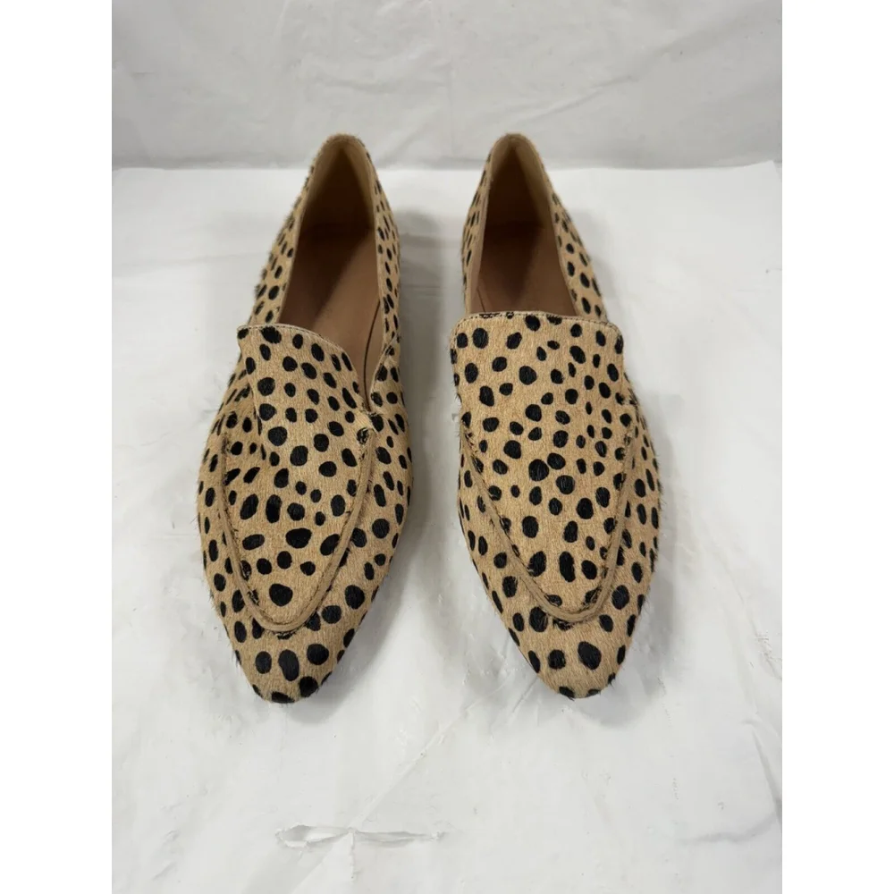 Madewell Frances Skimmer Sand Dune Spotted Calf Hair Womens Flats Size 8.5